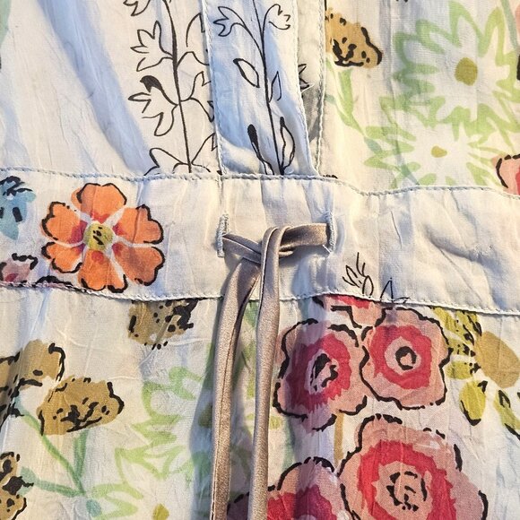 Floral Hooded Tunic Dress With Drawstring Waist & Sleeves - Picture 7 of 12